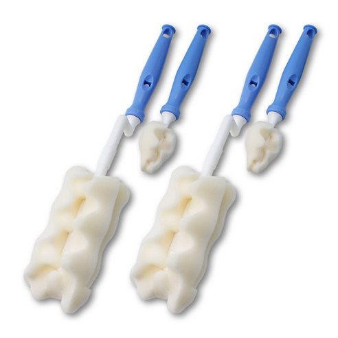 베이비베어 엠보 젖병솔 + 젖꼭지솔 세트, 블루, 2세트