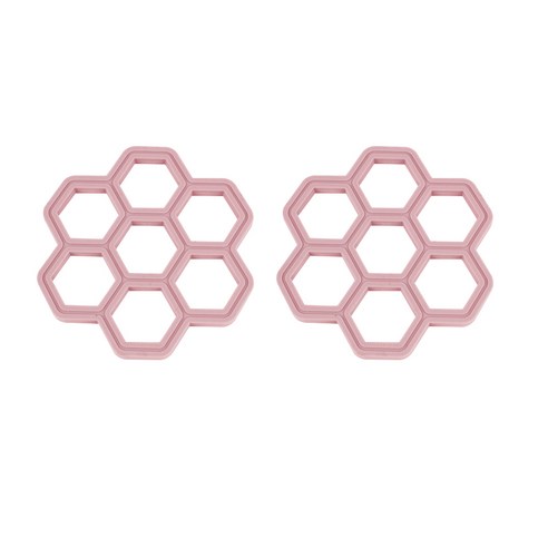 벌짚 실리콘 냄비받침, 핑크, 2개