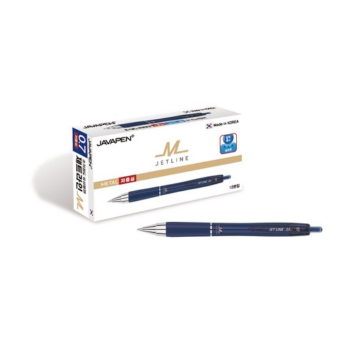 자바펜 제트라인M 저중심 볼펜 0.7mm 12p, 블루, 1개