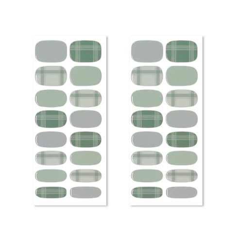 벨랑시 리얼 젤 네일 스트립 베이직 네일스티커 16p, 그린그레이타탄, 2개