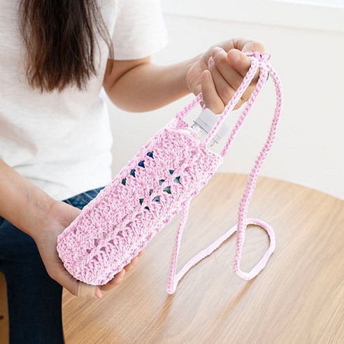 니트러브 보틀커버 뜨개질 DIY 세트, 1803 파스텔핑크(뜨개실), 1세트