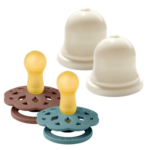 BIBS 보헴 고무 쪽쪽이 2단계 2종 + 실리벨 케이스 2p 세트, 2단계(6개월 이후), 아일랜드시, 우드척, 1세트