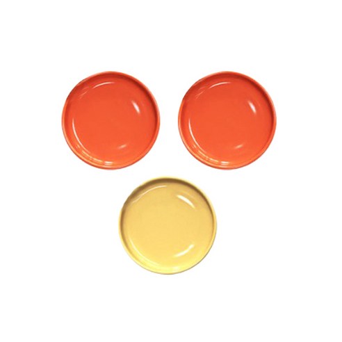오체어스 1537 비비드컬러 테두리 플레이트 L 3p, 오렌지, 오렌지, 옐로우, 플레이트 3p