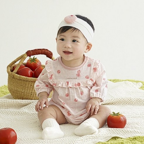 밤부베베 유아용 솔솔 토마토 바디슈트