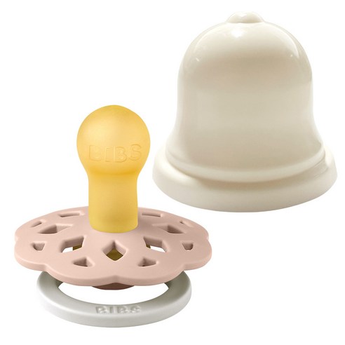 BIBS 보헴 고무 쪽쪽이 1단계 + 실리벨 케이스 세트, 1단계(0~6개월), 블러쉬나이트, 1세트