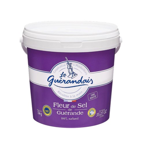 르게랑데 게랑드 플뢰르 드 셀 토판 천일염 페일통, 1kg, 1개