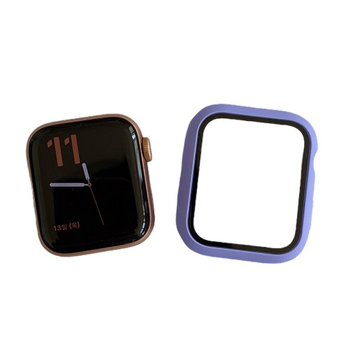지구촌마트 애플워치 하이브리드 풀커버 TPU 케이스 40mm, 퍼플