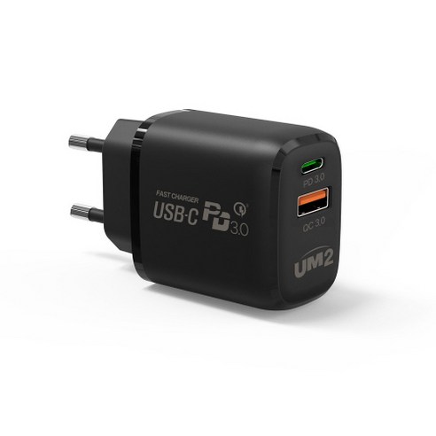 유엠투 USB PD 3.0 C타입 고속충전기, 블랙, 1개