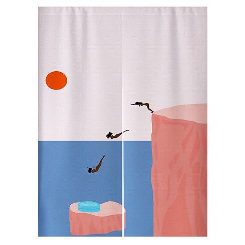 루비코코 홈 주방 가리개커튼 슬라이스, 레드썬
