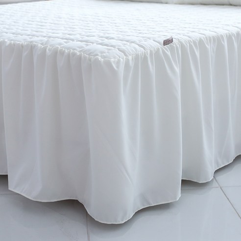 아이보리빛 포근함으로 완성하는 숙면, 코지 스커트 침대 매트리스 커버