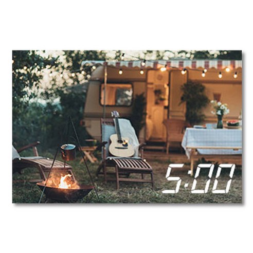 홈마인 LED 캔버스 프린팅 액자 시계 캠핑, 600-HM-CAMPING-17