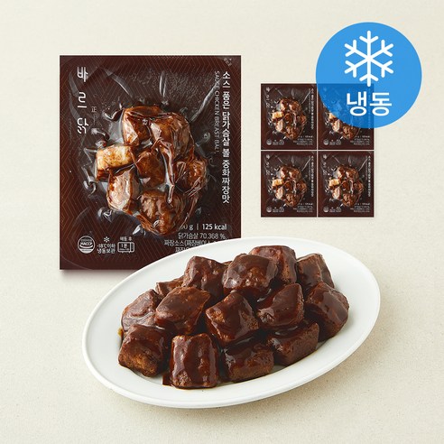 [로켓프레시] 바르닭 소스품은 닭가슴살 볼 중화짜장맛 (냉동)