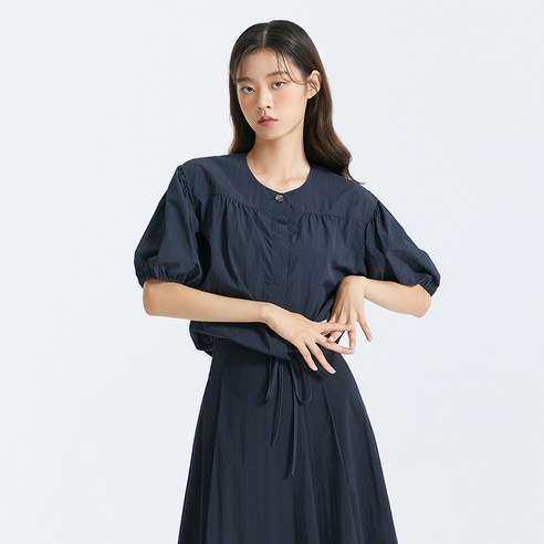 미쏘 화섬 밑단스트링 블라우스