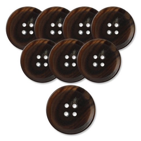 동대문단추왕 무광 코트 가디건 브라운 단추 23mm, 옥스퍼드LBR, 8개