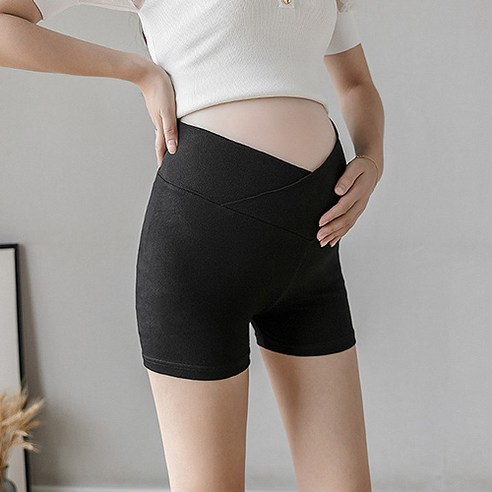 무지 허리 밴딩 임산부 반바지 레깅스