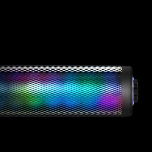 로이체 2채널 멀티미디어 레인보우 RGB LED 터치방식 게이밍 사운드바 스피커 블랙