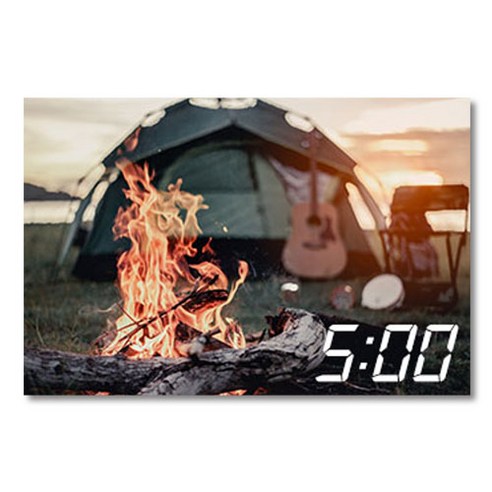 홈마인 LED 캔버스 프린팅 액자 시계 캠핑, 600-HM-CAMPING-11