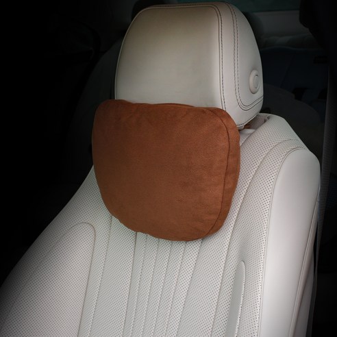 섬세한 편안함으로 완성하는 드라이빙, 우건 차량용 헤드레스트 스웨이드 목쿠션