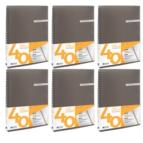 희망사무포인트 아이콘 스프링파일 A4 hh6587, BLACK, 6개