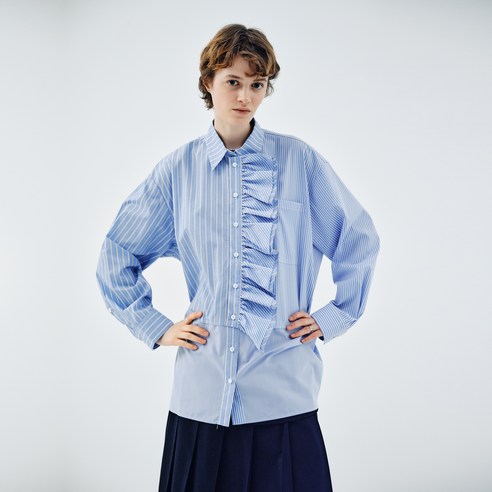 쥬시쥬디 여성용 J프릴 디테일 셔츠 JWWS221C