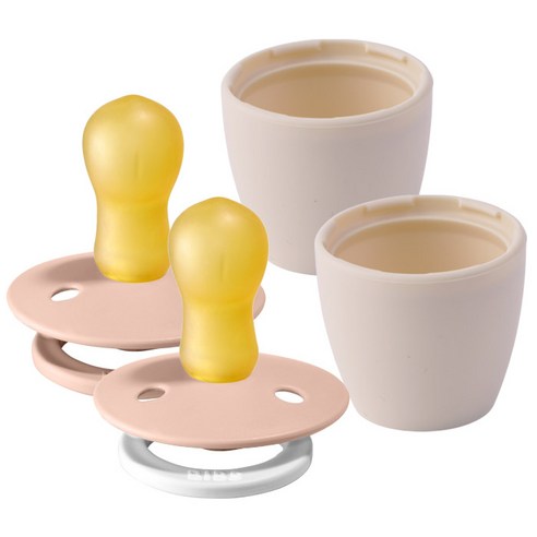 BIBS 컬러 고무 쪽쪽이 2종 + 화분캡 2p 세트, 3단계, 블러쉬 + 블러쉬나이트(쪽쪽이), 아이보리(화분캡)