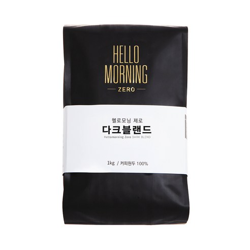 헬로모닝 제로 다크블랜드 커피 원두, 홀빈(분쇄안함), 1kg