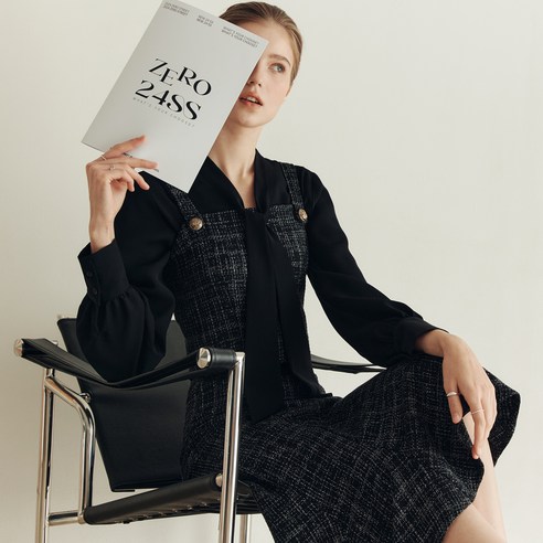 제로스트릿 트위드 뷔스티에 + 스커트 세트