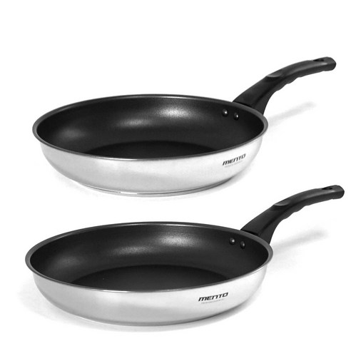 키친아트 멘토 열센서 인덕션 후라이팬 2종 세트, 혼합색상, 28cm + 30cm