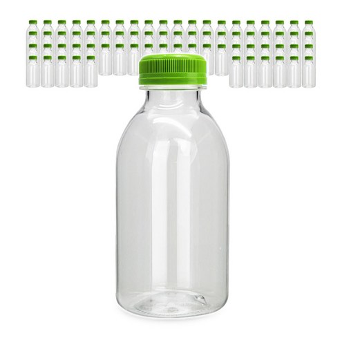 미르 투명 페트병 신형 우유 병뚜껑 500ml, 그린캡, 72개