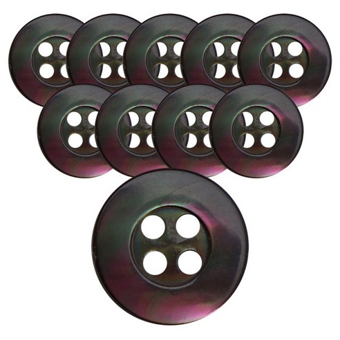 동대문단추왕 고급 리얼 자개 로고테 단추 11.5mm, TR 브라운, 10개