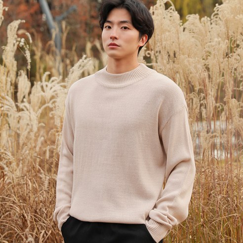 맨타임 남성용 데일리 고급원단 포밍 반폴라 니트 FMM