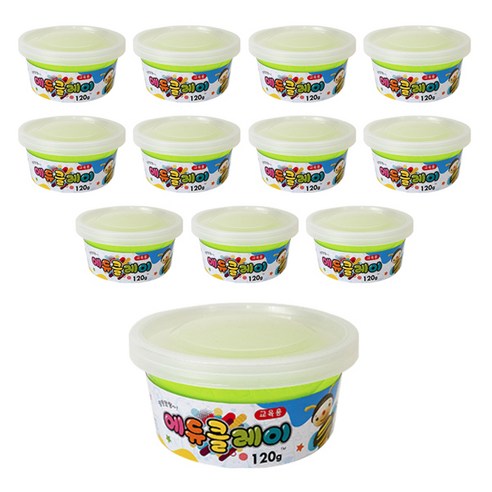 에듀클레이 12p, 형광연두, 120g, 1세트