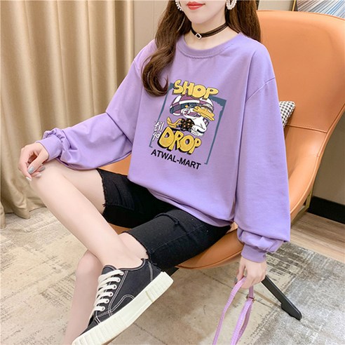 퍼니 샵 덕 프린팅 맨투맨 임산부 상의