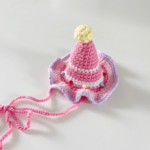 그루밍독 반려동물 유니콘 댕꼬깔 모자, 핑크