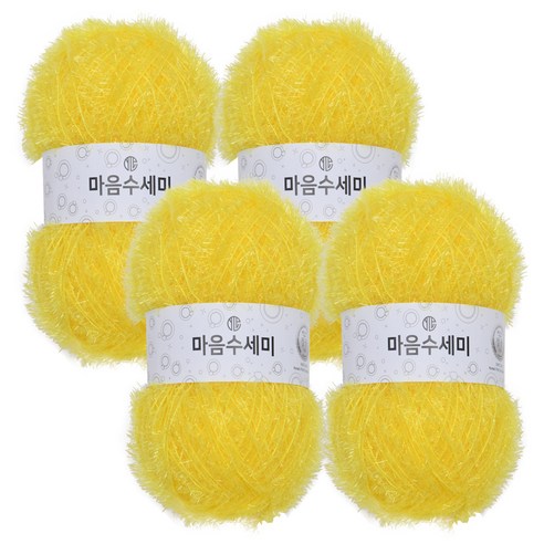 브랜드얀 마음 수세미 뜨개실, 21 레몬, 4개