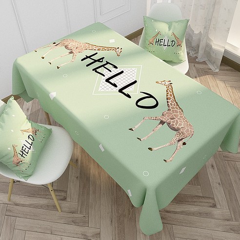 마켓A 그린컬러 기린식물 식탁보, TYPE11, 70 x 70 cm, 1개