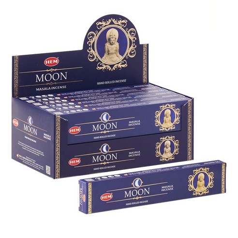 헤븐센스 HEM 프리미엄 마살라 인센스 스틱 15g x 12p, 더문