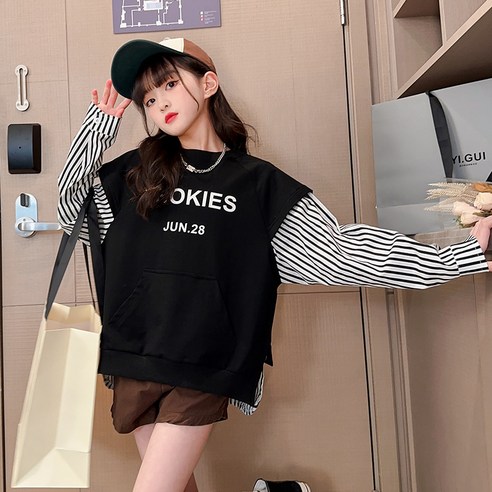 Junior 時尚 女孩 服裝 上衣 圓形 T卹 女孩 女孩 圓領