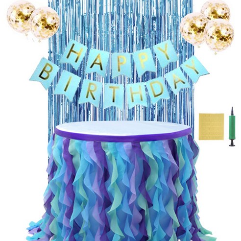 이모쿠비 생일파티 용품 세트 S, 웨이브마린, 1세트