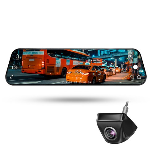 룸미러블랙박스 스마트미러 T5 와이드카메라 30.48cm, ICAR-011s, 128GB