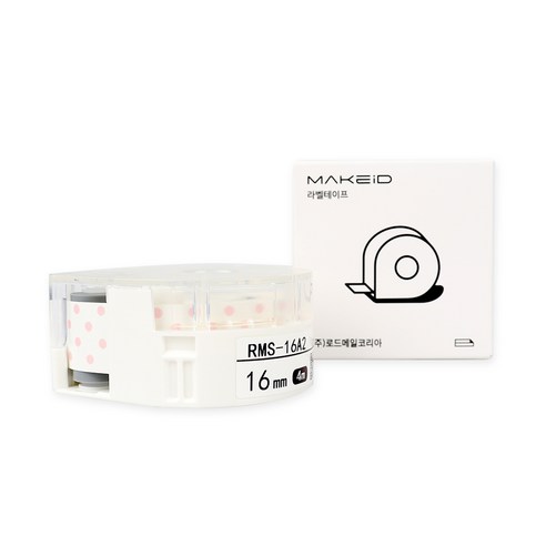 로드메일코리아 MAKEiD 라벨테이프 라벨지 16mm, 물방울 패턴(RMS-16A2), 4m