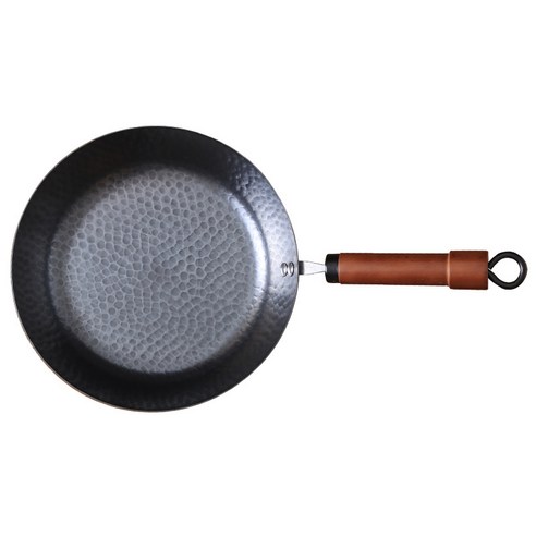 Zhangqiu 평평한 바닥 스테이크가 붙지 않는 철 프라이팬, 1개, 28cm