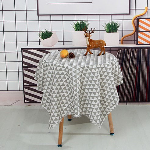 코튼린넨 패턴 가리개 천 식탁보, 17, 90 x 140 cm
