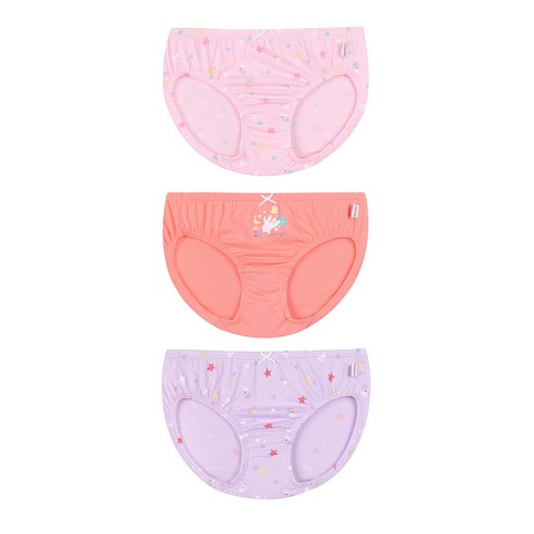 뎀뎀 여아용 꿈 속 토끼 면 모달 브리프 팬티 3종 세트