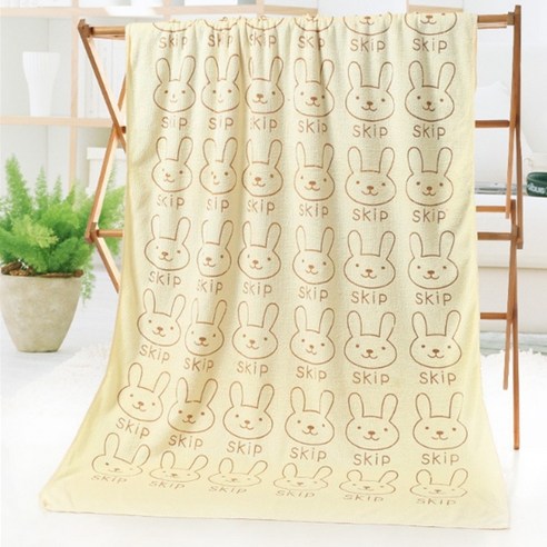 소니오 래빗앤베어 극세사 바스타월 비치타월 70 x 140 cm, 08 베이지래빗, 1개