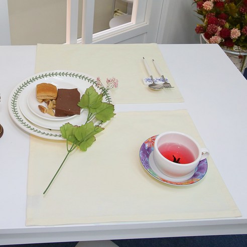 나산데코 순면 테이블매트, 크림밀크, 40 x 30 cm