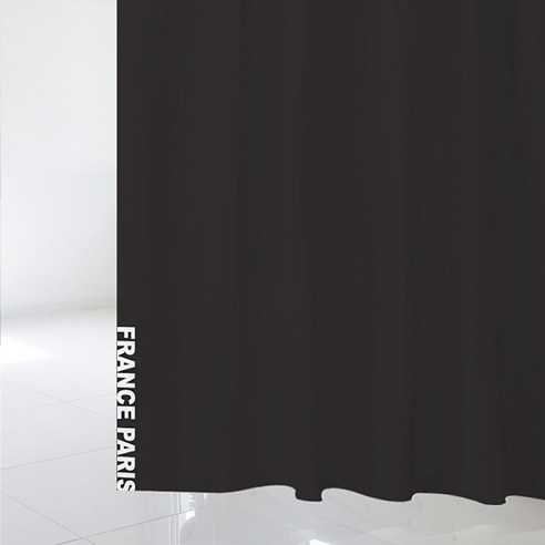 수풀 북유럽 스타일 샤워커튼 SC756 L 1800 x 1880 mm + 스테인리스 고리 12p + 커튼봉 화이트 세트, 1SET_KOR