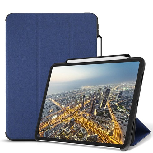 애플펜슬 수납 태블릿PC 스마트 커버 케이스 애플펜슬 충전, BLUE
