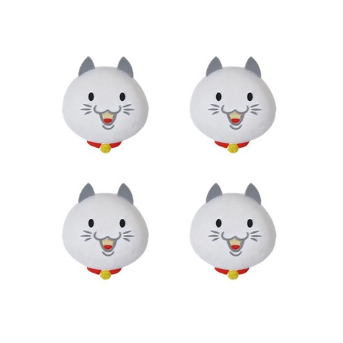 문콕방지 말랑말랑 실리콘 보호패드, 고양이, 4개