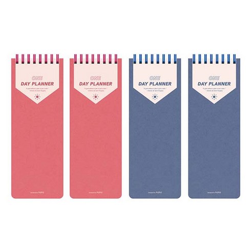 플레플레 원데이 플래너 100일 2종 x 2p 세트, 실키 레드, 클래식 네이비